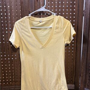 Yellow V-Neck Women's Top